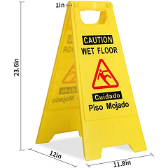 Warning wet floor sign